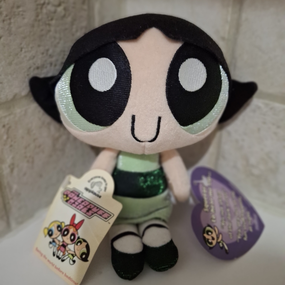 Vintage Powerpuff Girls Buttercup 7" Plush Doll Applause Y2K
